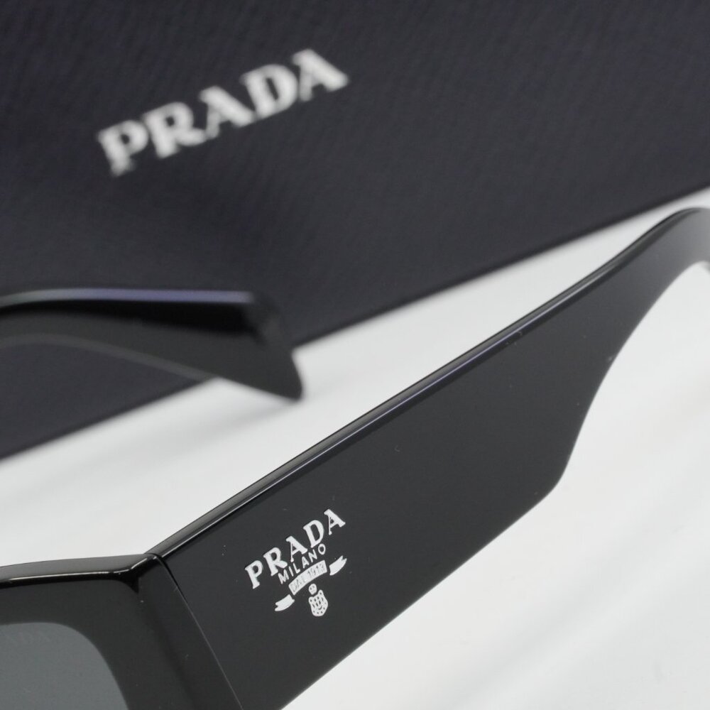 Prada PRA01S 16K08Z Square Sunglasses – Black\Dark Grey - Picture 5 of 9